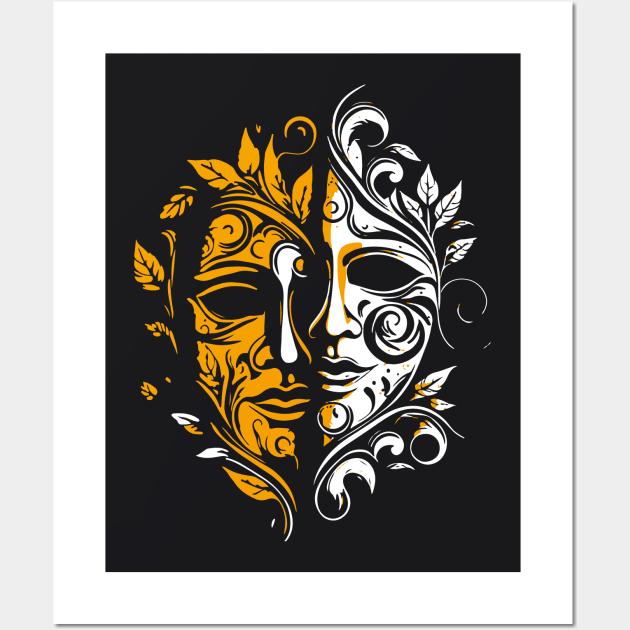 Theatre Drama and Comedy Masks Wall Art by tatadonets